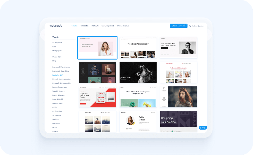 2. Select a template